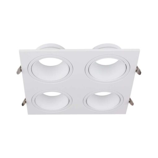 Χωνευτό φωτιστικό Spot 4xGU10 τετράγωνο λευκό V-TAC – 23003