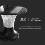 Φωτιστικό Δαπέδου Κήπου LED 15W 4000K IP65 Μαύρου Χρώματος Ηλιακό με Ανιχνευτή V-TAC – 23005