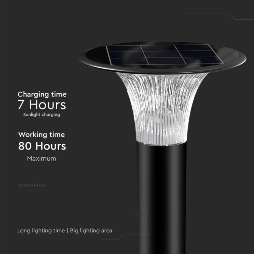 Φωτιστικό Κολωνάκι Κήπου LED 15W 4000K Ηλιακό με Ανιχνευτή κίνησης Μαύρου Χρώματος IP65 V-TAC – 23006