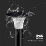 Φωτιστικό Κολωνάκι Κήπου LED 15W 4000K Ηλιακό με Ανιχνευτή κίνησης Μαύρου Χρώματος IP65 V-TAC – 23006