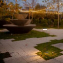 LED ηλιακό φωτιστικό κήπου δαπέδου 2W IP54 θερμό λευκό 3000Κ με μαύρο σώμα V-TAC – 23011