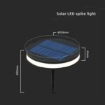 LED ηλιακό φωτιστικό καρφί 1.8W θερμό λευκό 3000K μαύρο σώμα V-TAC – 23015