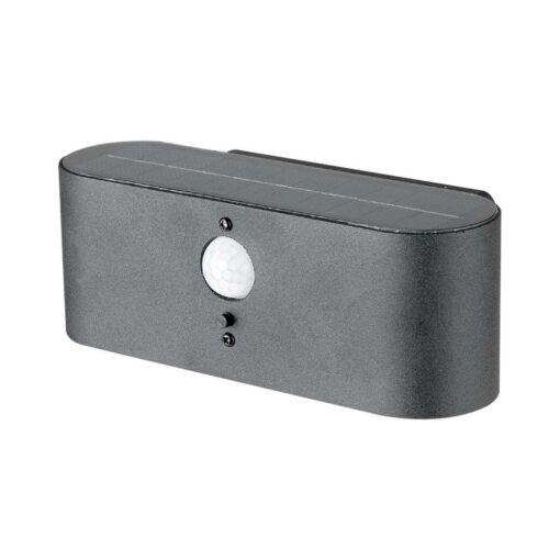 Επιτοίχιο Φωτιστικό LED 0.8W 3000Κ Μαύρου Χρώματος IP54 Ηλιακό με Ανιχνευτή V-TAC – 23017