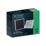 LED ηλιακός προβολέας 35W ψυχρό λευκό 6400K με λευκό σώμα V-TAC – 23019