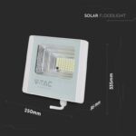 LED ηλιακός προβολέας 35W φυσικό λευκό 4000K με λευκό σώμα V-TAC – 10410