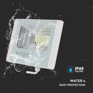 LED ηλιακός προβολέας 35W ψυχρό λευκό 6400K με λευκό σώμα V-TAC – 23019