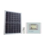 LED ηλιακός προβολέας 35W ψυχρό λευκό 6400K με λευκό σώμα V-TAC – 23019