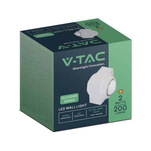 Απλίκα Up-Down LED 2W 3000K Λευκού Χρώματος V-TAC – 23029