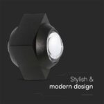 Απλίκα Up-Down LED 2W 4000K Μαύρου Χρώματος V-TAC – 23030