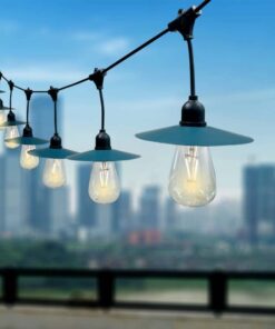 Ηλιακό αδιάβροχο φωτιστικό γιρλάντα 15m με 15 λάμπες ST64 filament θερμό λευκό 3000Κ V-TAC – 23034