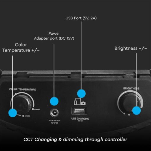 Επιτραπέζιο/δαπέδου φωτιστικό ring light LED 55W 3 σε 1 CCT Μαύρου Χρώματος Dimmable V-TAC – 23047