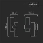 Απλίκα Τοίχου LED 6W 3000K Μαύρου Χρώματος IP44 V-TAC – 10473