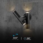 Απλίκα Τοίχου LED 6W 3000K Μαύρου Χρώματος IP44 V-TAC – 10473