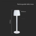 Επιτραπέζιο Επαναφορτιζόμενο Φωτιστικό Led 3W 3000K Λευκού Χρώματος V-TAC – 23094VT