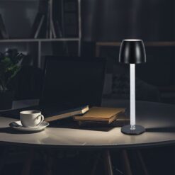 Επιτραπέζιο Επαναφορτιζόμενο Φωτιστικό LED 3W 3000K Dimmable Μαύρου Χρώματος V-TAC – 23095VT