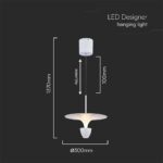 Κρεμαστό Φωτιστικό LED 9W 3000K Λευκού Χρώματος το Ύψος Προσαρμόζεται V-TAC – 23102VT