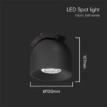 LED φωτιστικό spot για Υφασμάτινο καλώδιο 12W 3000K Μαύρου Χρώματος V-TAC – 23104