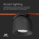 LED φωτιστικό spot για Υφασμάτινο καλώδιο 12W 3000K Μαύρου Χρώματος V-TAC – 23104
