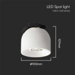 LED φωτιστικό spot για υφασμάτινο καλώδιο 12W 3000K Λευκού Χρώματος V-TAC – 23105
