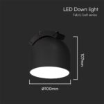 LED φωτιστικό για υφασμάτινο καλώδιο 12W 3000K Μαύρου Χρώματος V-TAC – 23106