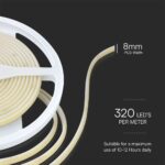 Tαινία LED COB DC:24V 10W/m IP67 3000K V-TAC – 23138