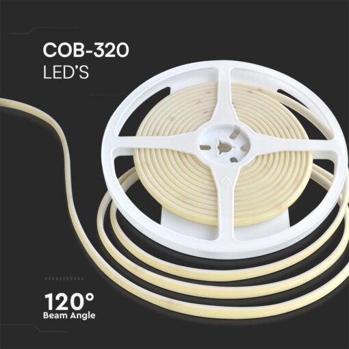 Tαινία LED COB DC:24V 10W/m IP67 3000K V-TAC – 23138