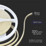 Tαινία LED COB DC:24V 10W/m IP67 μπλε V-TAC – 23142