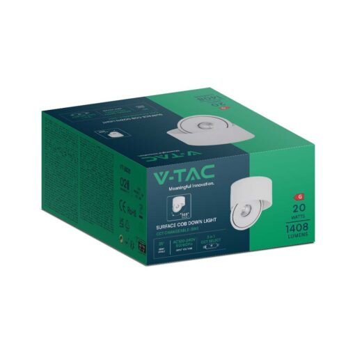 Φωτιστικό Οροφής COB 20W 3 σε 1 CCT Λευκού Χρώματος V-TAC – 23155