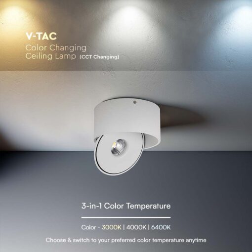 Φωτιστικό Οροφής COB 20W 3 σε 1 CCT Λευκού Χρώματος V-TAC – 23155