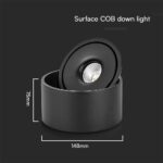 Φωτιστικό Οροφής COB 20W 3 σε 1 CCT Μαύρου Χρώματος V-TAC – 23156