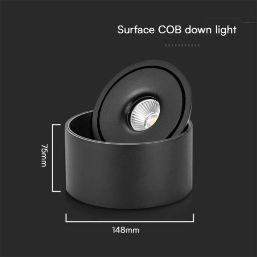Φωτιστικό Οροφής COB 28W 3 σε 1 CCT Μαύρου Χρώματος V-TAC – 23158