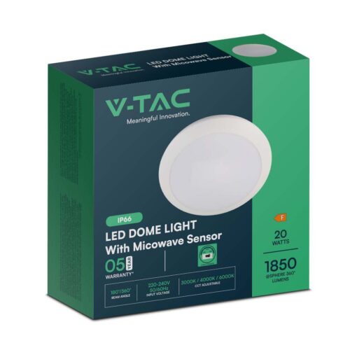 Πλαφονιέρα LED 12W 6500K Λευκού Χρώματος IP54  V-TAC – 10197