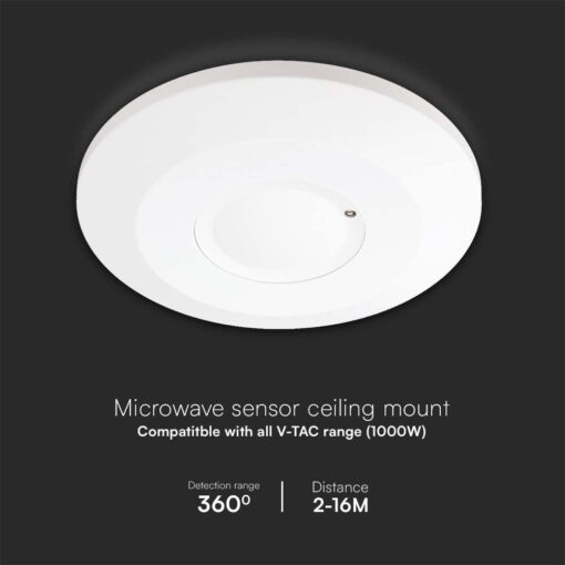 Ανιχνευτής κίνησης οροφής Infrared Max 1000W λευκός IP20 V-TAC – 23163