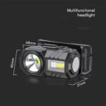 Φακός Κεφαλής Επαναφορτιζόμενος LED 3W RGBW IP44 Μαύρος V-TAC – 23339VT