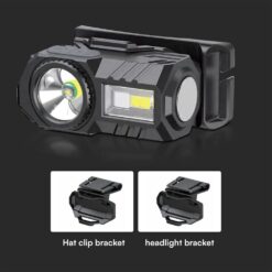 Φακός Κεφαλής Επαναφορτιζόμενος LED 3W RGBW IP44 Μαύρος V-TAC – 23339VT