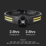 Φακός Κεφαλής με Ζώνη LED 3W+5W Επαναφορτιζόμενος IP43 Μαύρος V-TAC – 23340VT