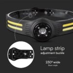Φακός Κεφαλής με Ζώνη LED 3W+5W Επαναφορτιζόμενος IP43 Μαύρος V-TAC – 23340VT