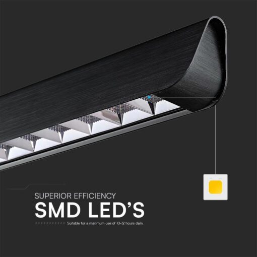 Κρεμαστό Γραμμικό Φωτιστικό LED 36W Μαύρο CCT V-TAC – 23341VT