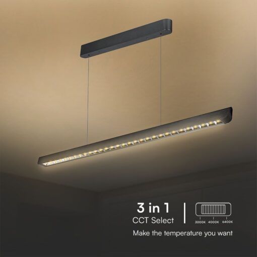 Κρεμαστό Γραμμικό Φωτιστικό LED 36W Μαύρο CCT V-TAC – 23341VT