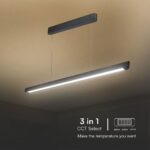 Κρεμαστό Γραμμικό Φωτιστικό LED 36W Χρυσό CCT Μαύρο με Οπάλ Διαχύτη V-TAC – 23345VT