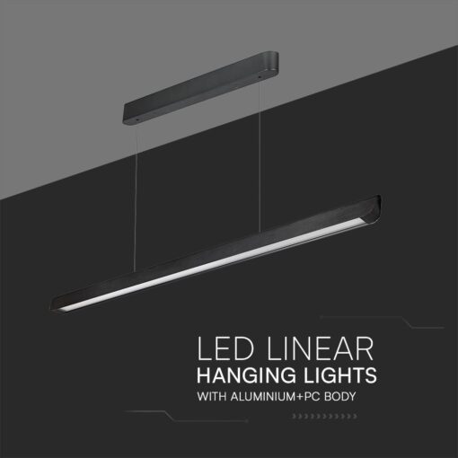 Κρεμαστό Γραμμικό Φωτιστικό LED 36W Χρυσό CCT Μαύρο με Οπάλ Διαχύτη V-TAC – 23345VT