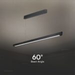 Κρεμαστό Γραμμικό Φωτιστικό LED 36W Χρυσό CCT Μαύρο με Οπάλ Διαχύτη V-TAC – 23345VT