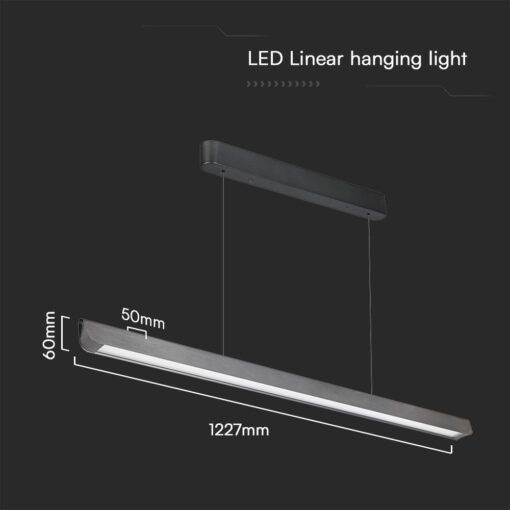 Κρεμαστό Γραμμικό Φωτιστικό LED 36W Χρυσό CCT Γκρι Ματ με Οπάλ Διαχύτη V-TAC – 23343VT