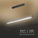 Κρεμαστό Γραμμικό Φωτιστικό LED 36W Χρυσό CCT Γκρι Ματ με Οπάλ Διαχύτη V-TAC – 23343VT
