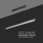 Κρεμαστό Γραμμικό Φωτιστικό LED 36W Χρυσό CCT Γκρι Ματ με Οπάλ Διαχύτη V-TAC – 23343VT