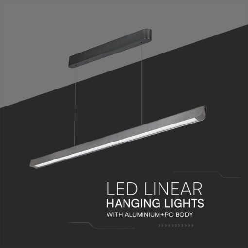 Κρεμαστό Γραμμικό Φωτιστικό LED 36W Χρυσό CCT Γκρι Ματ με Οπάλ Διαχύτη V-TAC – 23343VT