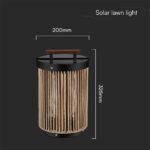 Επιτραπέζιο Φωτιστικό Κήπου LED 2.4W 3000K Ηλιακό IP65 με Ξύλο & Σχοινί  V-TAC – 23349VT