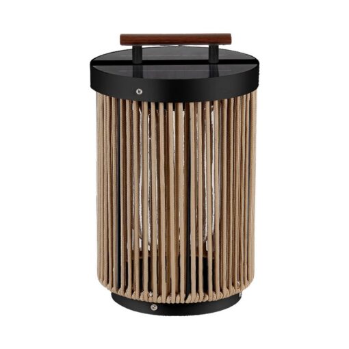 Επιτραπέζιο Φωτιστικό Κήπου LED 2.4W 3000K Ηλιακό IP65 με Ξύλο & Σχοινί  V-TAC – 23349VT