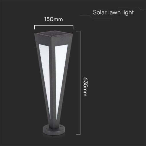 Φωτιστικό Δαπέδου Κήπου LED 2W 3000K Ηλιακό IP65 Μαύρου Χρώματος  V-TAC – 23350VT