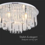 Πολύφωτο Οροφής Designer Νικελ+Κρύσταλλα D600 9xE14 V-TAC – 23360
